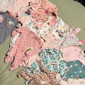 16 Assorted Newborn Footie Pajamas